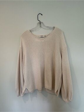 Neutral V-Neck Knit Sweater by Cream